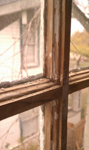 scraped window trim